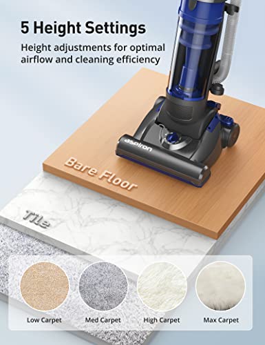 Upright Vacuum Cleaner, Aspiron 1200W 25Kpa 5-Mode Bagless Vacuum Cleaner With Crevice Tool & Extension Wand,3L Dust Cup With Hepa Filter, Upright Vacuum For Carpet, Pet Hair,Hard Floor,Tile Particles #TOP2