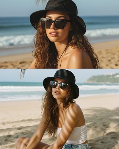 Sombrero de sol para mujer con ala ancha y protección UPF 50+ miniatura 6