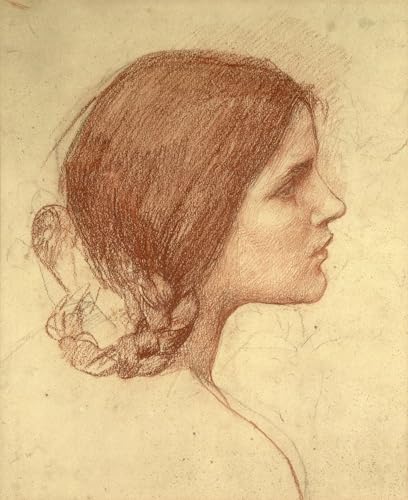 Toile Étude d'une tête de fille Waterhouse - Décoration Murale Élégante pour Salon et Bureau 60x90cm