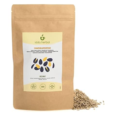 Sonnenblumenkerne geschält (500g), Sonnenblumenkern Bäckerei Qualität zum Verzehr, roh und ungesalzen, laborgebrüfte Sonnenblumen Kerne, 100% natürlich Cover