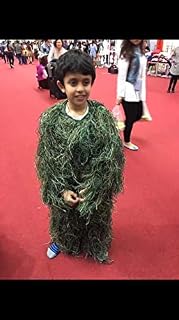 HaoFst Children's Camouflage Uniform Ghillie Suit Camo Woodland Camouflage Forest Hunting 4-Piece +