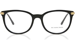 Burberry BE 2255Q 3001 Black Plastic Square Eyeglasses 51mm