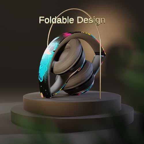 Image of Disney Lilo & Stitch Bluetooth Over-Ear Headphones, Wireless Foldable Headset with Built-in Microphone - Lilo & Stitch Design, for Adults and Kids, Comfortable Auriculares: Electronics