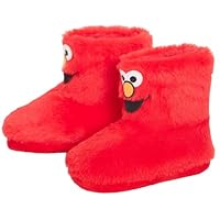 Sesame Street Slipper Boots Kids Elmo Cookie Monster Fleece Slippers House Shoes Fun Xmas Novelty Red or Blue Warm Booties