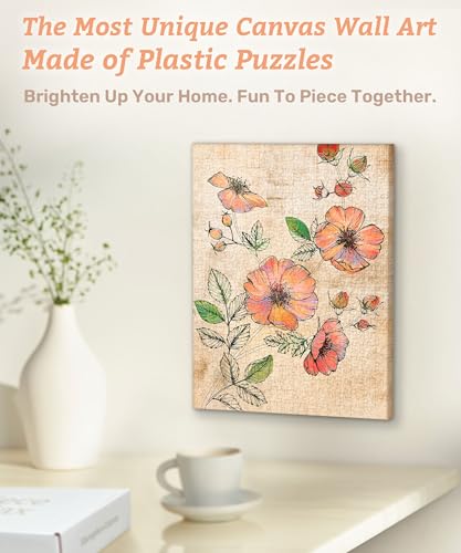 Rompecabezas PieceRelax para Pared en Lienzo, 366 Piezas de Plástico para Adultos - Rosa Salvaje Retro - Regalo Único y Decoración para el Hogar con Arte en Rompecabezas para Sala y Dormitorio [HN1301] miniatura 2