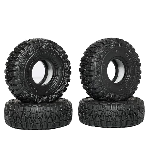 DJCRAWLER 1.0 Inch Sticky Soft Tires 60 * 22mm for SCX24 TRX-4M 1/18 1/24 Wheels Upgrades, High Viscosity RC Crawler MT Rubber Tyre