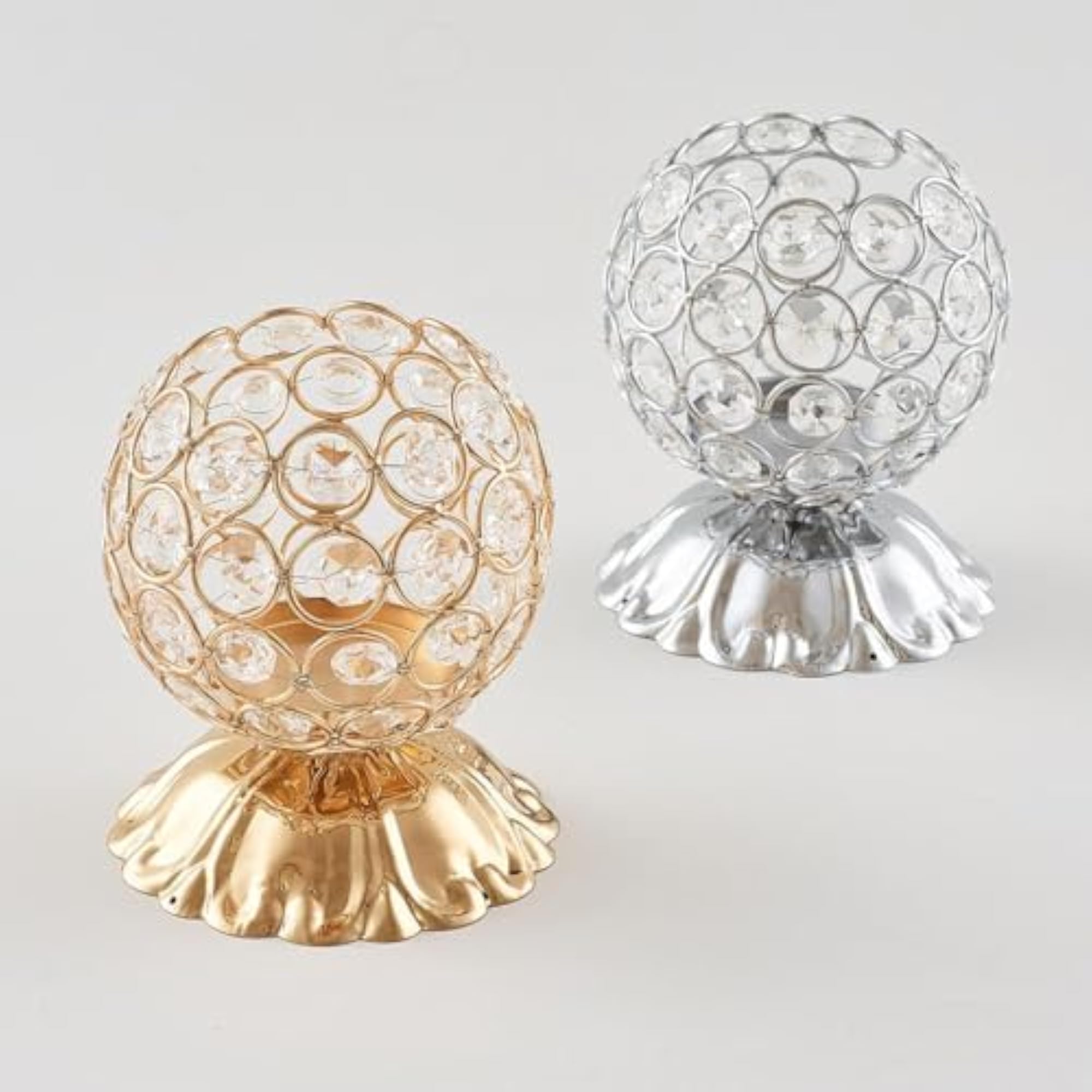 Silver Ball Mosaic Candle Holder for Home Decor
