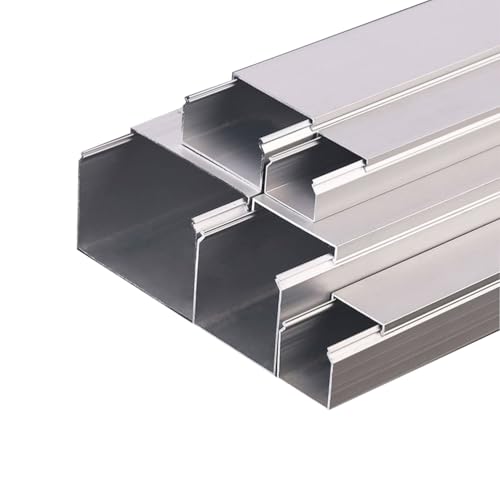 Canaleta para cables de aluminio RSBFER, autoadhesiva, 1 m, 40 x 20 x 0.8 mm, para gestión de cables eléctricos en hogar y oficina miniatura 1