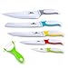 GA Homefavor 6-piece Knife Set Nonstick Coated Chef Knife Set With Peeler Colourful Handle