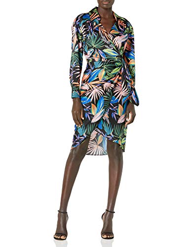 Milly Women's Jordan Tropical Palm Print Dress, Black Multi, 8 #TOP1