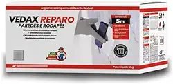 Argamassa 12kg Bloqueador De Umidade Impermeabilizante Parede E Rodapé Reparo Total Paredes Anti Mofo Bolor Bolhas Vedax