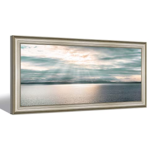 Framed Ocean Canvas Wall Art: Coastal Sea Scenery Artwork Prints