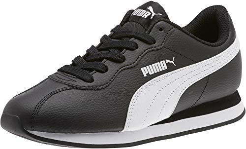 Puma Unisex-Baby Turin Sneaker, Black White, 5.5 M US Big Kid