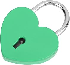 Cadeados de coração cadeado de coração de metal cadeado requintado de metal colorido cadeado doméstico com chave 45 x 59 mm (verde)