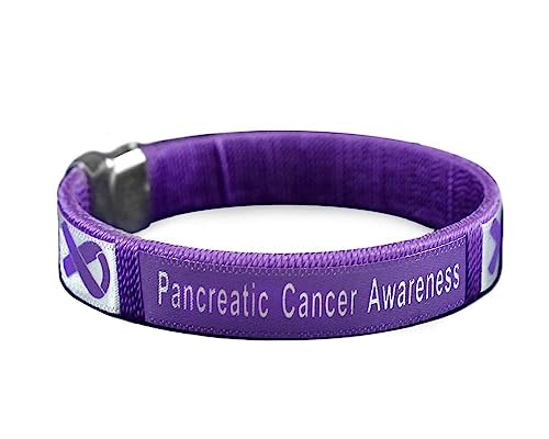 Fundraising For A Cause | Pancreatic Cancer Awareness Bangle Bracelet - Purple Ribbon Bangle for Pancreatic Cancer Awareness Events (1 Bracelet)