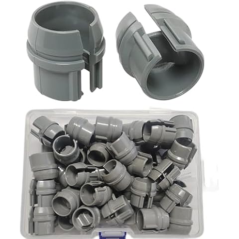 50pcs 1/2 Inch Non-Metallic Cable Connector - Snap Style Installation - Labor Saving, for Confined Areas - Single Cable 14/2-10/3 - Two Cables 14/2, 12/2, 14/3AWG(Gray) Cover