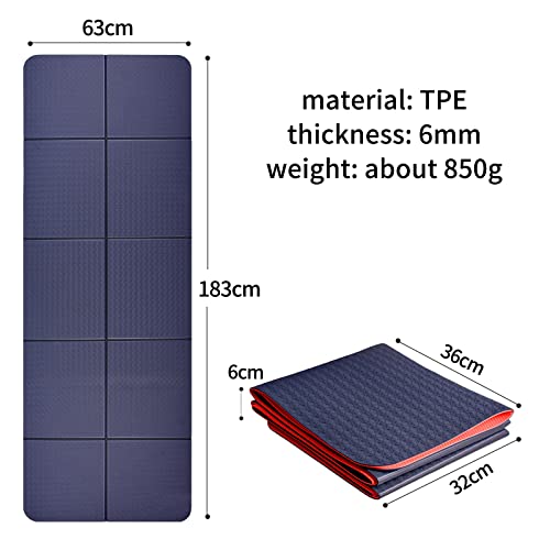 41v3aQTEumL Foldable Eco Friendly TPE Yoga Mat Folding Travel Fitness Exercise Mat Double Sided Non-slip for All Types of Yoga… - Image 3