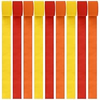 9 Rolls Crepe Paper Streamers Yellow Red Orange Thanksgiving Crepe Paper Roll Streamer Autumn Decorations Curtain Backdrop Hanging Tassels for Autumn Festival Decor