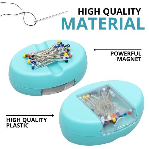Magnetic Pin Cushion With Pins Magnetic Bobby Pin Holder Plastic Tray For Bobby Pin 100Pcs Plastic Head Pin Cushions For Sewing Supplies #TOP3