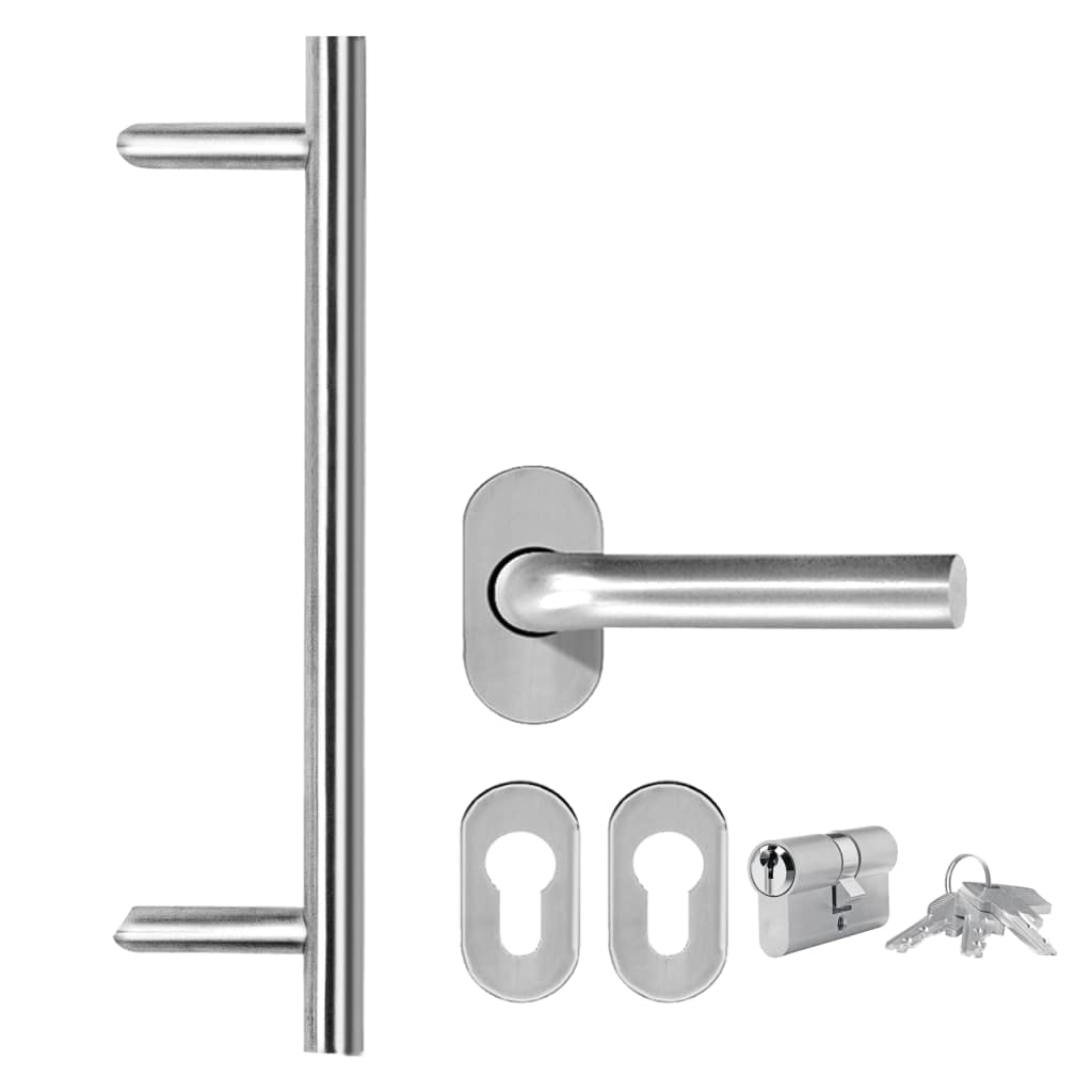 vidaXL Porta di Ingresso con Accessori Sicurezza Eleganza Entrata Casa Edifici Soglia Alluminio Rinforzi e Anima in Acciaio Antracite 108x208 cm