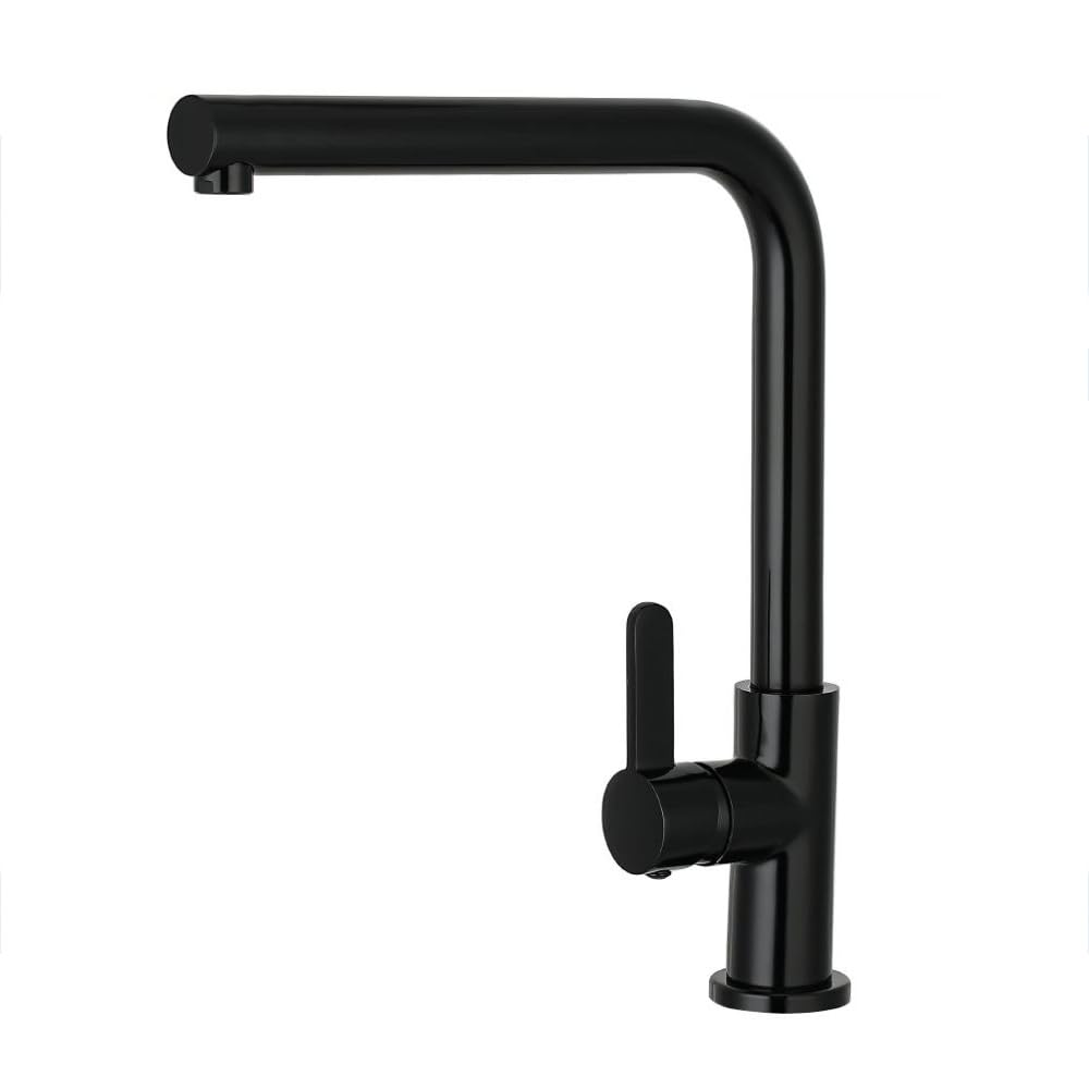 Vetrineinrete® Rubinetto cucina nero miscelatore orientabile per lavello moderno monocomando a canna alta