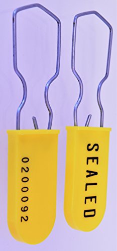 Image of 150 Pack Plastic Wire Padlock Security Seals (Yellow)