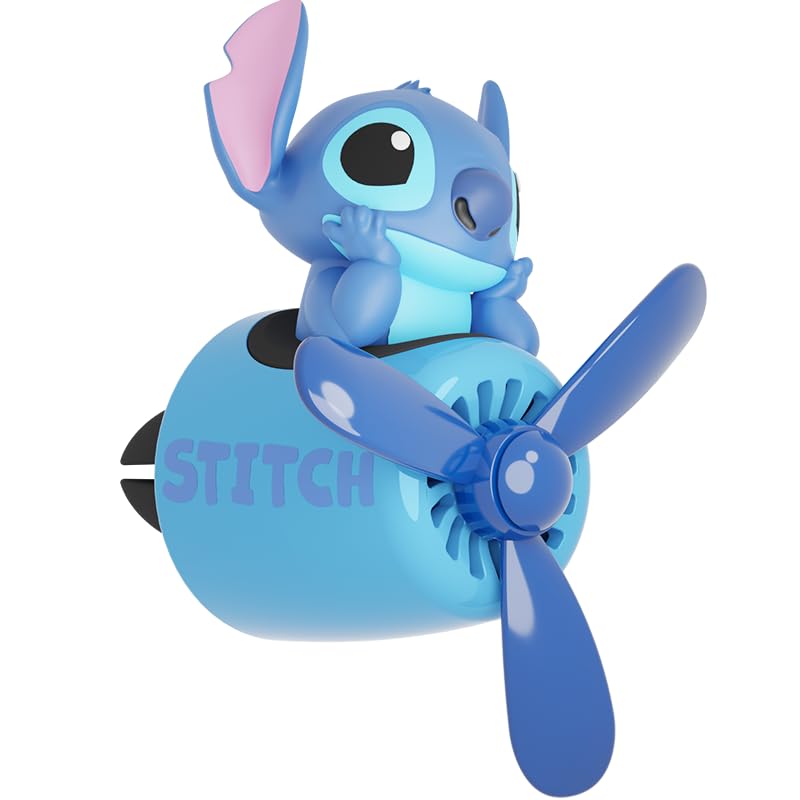 Cute Car Air Fresheners - Cartoon Pilot Automotive Diffuser Rotating Propeller Automotive Air Outlet Fan Creative Car Perfume Decoration Accessories with 2 Fragrances
