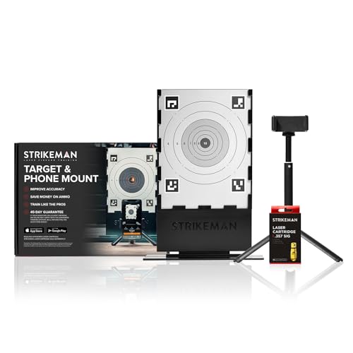 Image of Strikeman .357 SIG Dry-Fire Laser Training System - Great for Target Shooting Practice with Pistols - Kit Includes Access to Updated App (No Subscription Needed), Cartridge, Target & Phone Holder