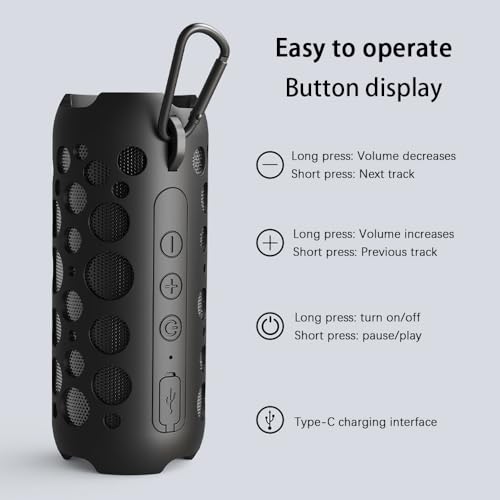 JniTyOpt 2024 New Outdoor Speaker Portable Earphones Speaker Integrated Wireless Bluetooth Earphones (Black)