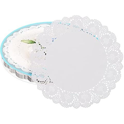 Paper Doilies - EXTRA THICK 12" Round White Royal Lace Doily - Elegant and Versatile for Formal Events, Buffets, Dessert Displays, Parties, Vases, Weddings (100-Pack, White) Cover