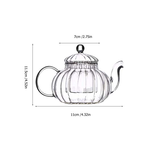 1 Peça Bule De Vidro Em Forma De Abóbora Flor Infusor Bule De Chá Transparente Bule Para Fogão De Fo