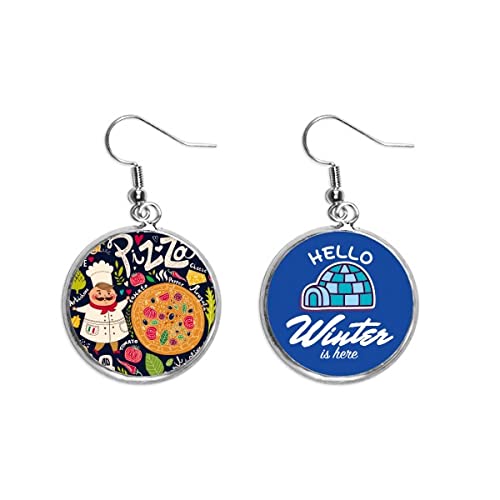 Pendientes de pizza italiana para lucir en cenas casuales y citas de invierno