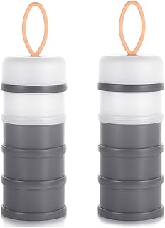 Milchpulver Portionierer Baby,4 Lagiger Milch Pulver Spender,Säuglingsnahrung Kasten,Formel Milchpulver Zufuhr Tragbare,Milchpulver Spender Stapelbare,Milchpulver Box(2 Stück,BPA-frei)