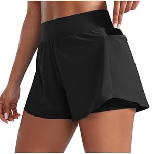 Summer Gym Short UK Clearance, Women’S 2 in 1 Running Shorts Quick Dry Sports Workout Athletic Comfy Gym Yoga Bottoms Liner Jogging Pants Training Joggers Lightweight with Phone Pockets