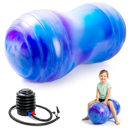 EVERICH TOY Peanut Ball for Kids 18 Anti-Burst Autism Sensory Exercise Ball for Physical Therapy Balance Training & Yoga Bouncy Ball Chair for Boys and Girls.
