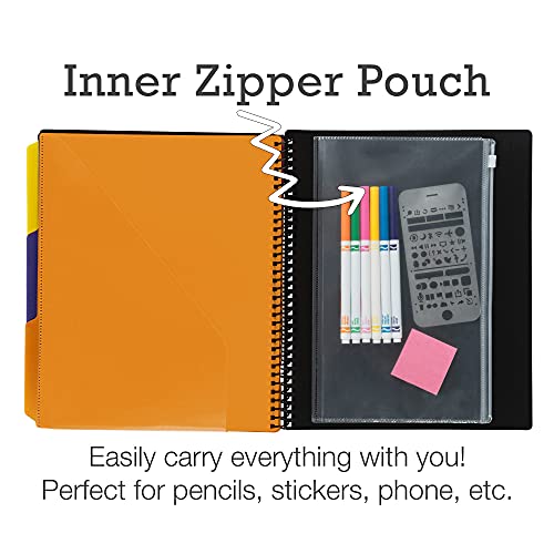 Samsill 24 Pocket Spiral Project Organizer With 12 Dividers, Customizable Front Cover, Erasable Write On Tabs In Fashion Colors, Pocket Poly Project Organizer #TOP1