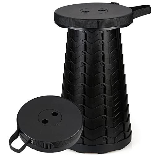 Auspicious Tabouret Pliant Portable - Tabouret de Camping Rétractable, Petit Tabouret Télescopique pour La Pêche/BBQ/Intérieur/Activités Plein air, Maxi...