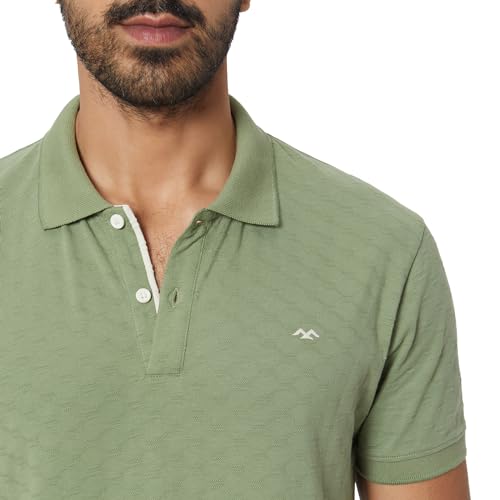 Image of MUFTI Mens Polo Collar Half Sleeve Slim Fit T-Shirts