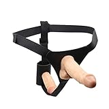JiaNisAdrA BDSM Sex Toy,Sexy Black Leather Masturbation, Sexual Intercourse, and Wearing Dildo Chastity Underpants Underwear with Handcuffs,Erotic Clothing with Adjusting Belt,