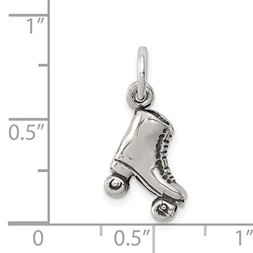 Sterling Silver Antiqued Roller-skate Charm 17x10mm3