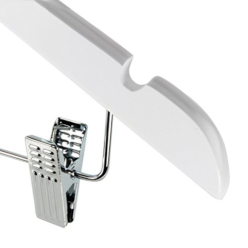 Hangerworld 6 Holz Kinderkleiderbügel mit Clips 30cm Weiß Kinder Kleiderbügel mit Klammern