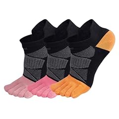 02# Ankle-high / Pink+rose Red+orange - 3 Pairs