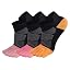 02# Ankle-high / Pink+rose Red+orange - 3 Pairs