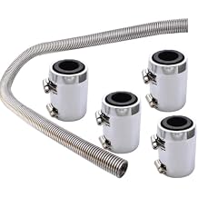 LABLT 48 Inch Stainless Steel Radiator Flexible Coolant Water Hose With Caps