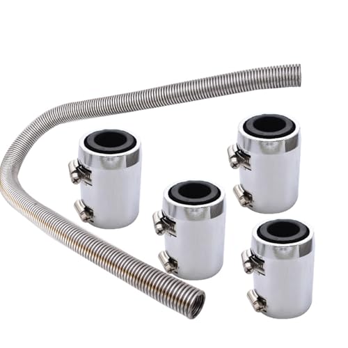 LABLT 48 Inch Stainless Steel Radiator Flexible Coolant Water Hose With Caps