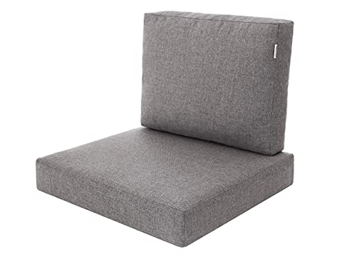 Miatech Cojín para sillón de ratán, muebles de jardín, Technoratán, interior y exterior, 60 x 55 cm, color gris