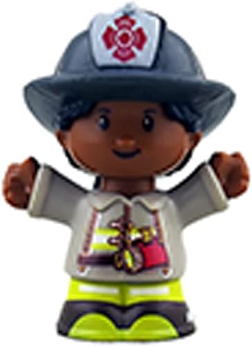 Pieza de repuesto para Fisher-Price Little People to The Rescue Fire Truck Playset – GGT34 ~ Figura de bombero afroamericano de repuesto ~ Funciona
