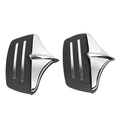 Image of Metal Rear Wheel Mud Flaps Fender Guards Accents Trim for Harley Tri-Glide Ultra Classics FLHTCUTG 2011-2023 and FLHXXX Street Glide Trikes 2011, #02 Chrome+Black