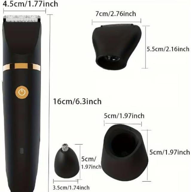 3 in 1 Electric Body Hair Trimmer for Men (Black)