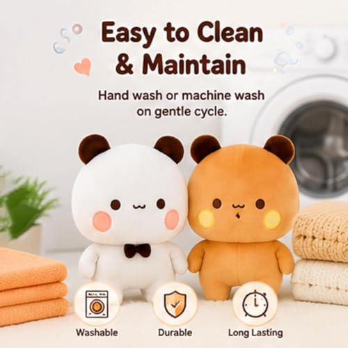 Image of Babu Dadu Cute Bear Plush Toy Soft Stuffed Animal Doll for Kids, Hugging Pillow, Kawaii Plushie Teddy Bear Toy for Girls, Boys, Birthday Gift, Home Decor